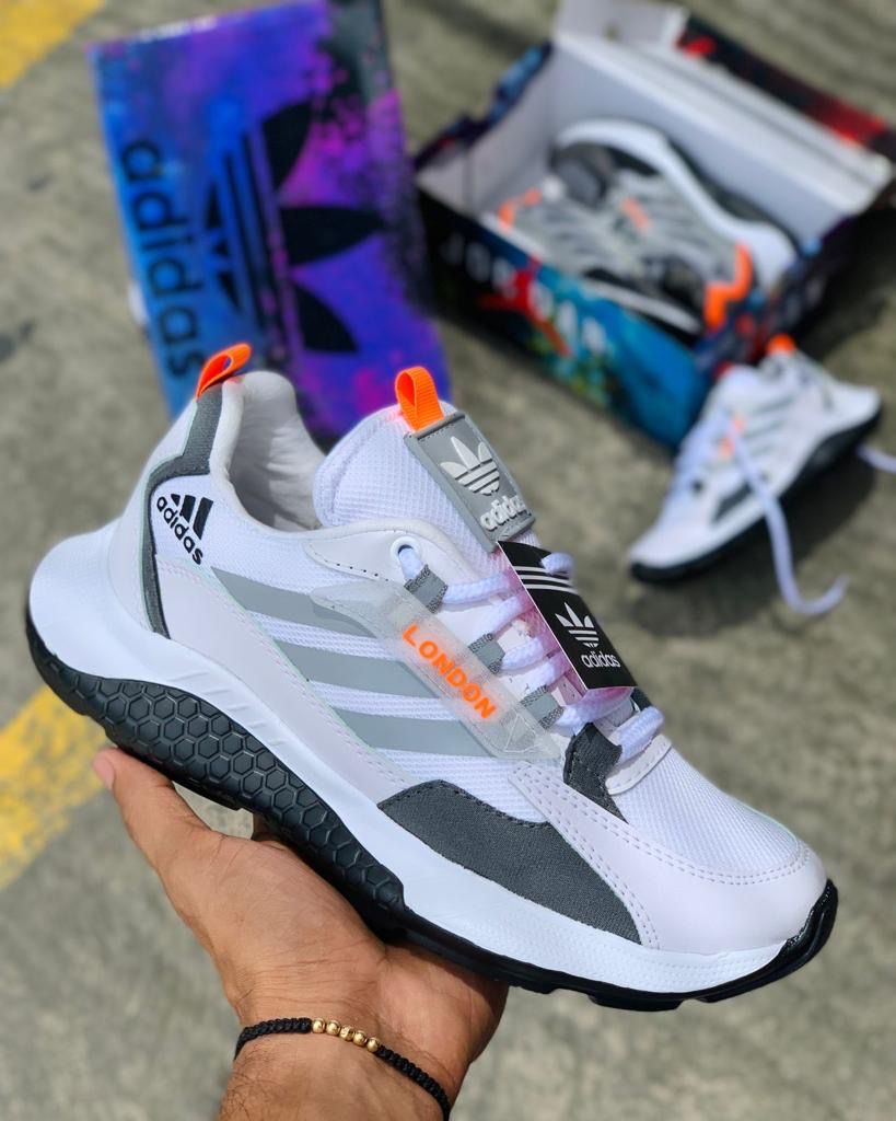 Tenis Adidas London Blanco Gris