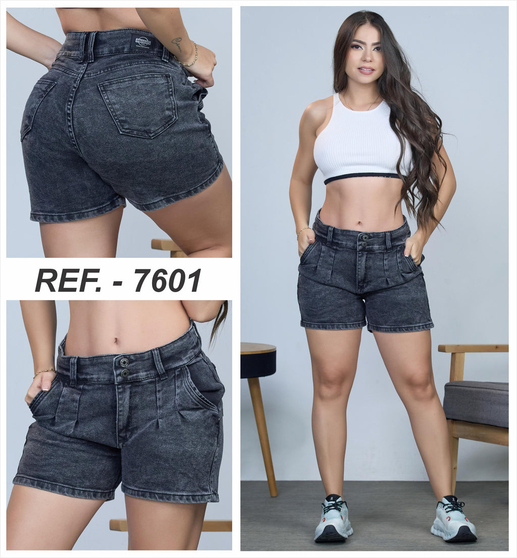 Short Pinzas Gris Humo