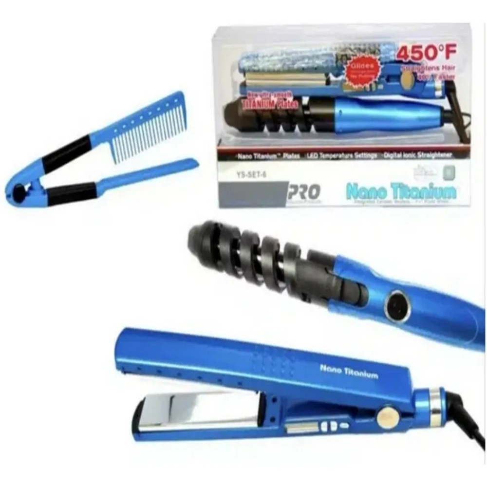 Combo Plancha Digital Risador Y Peine