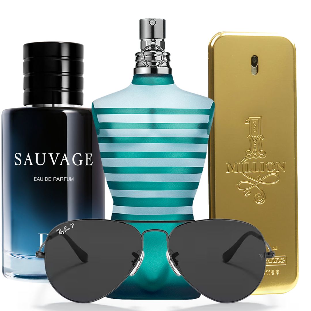 Kit 2 Hombre 3 Perfumes + Gafas Rayban